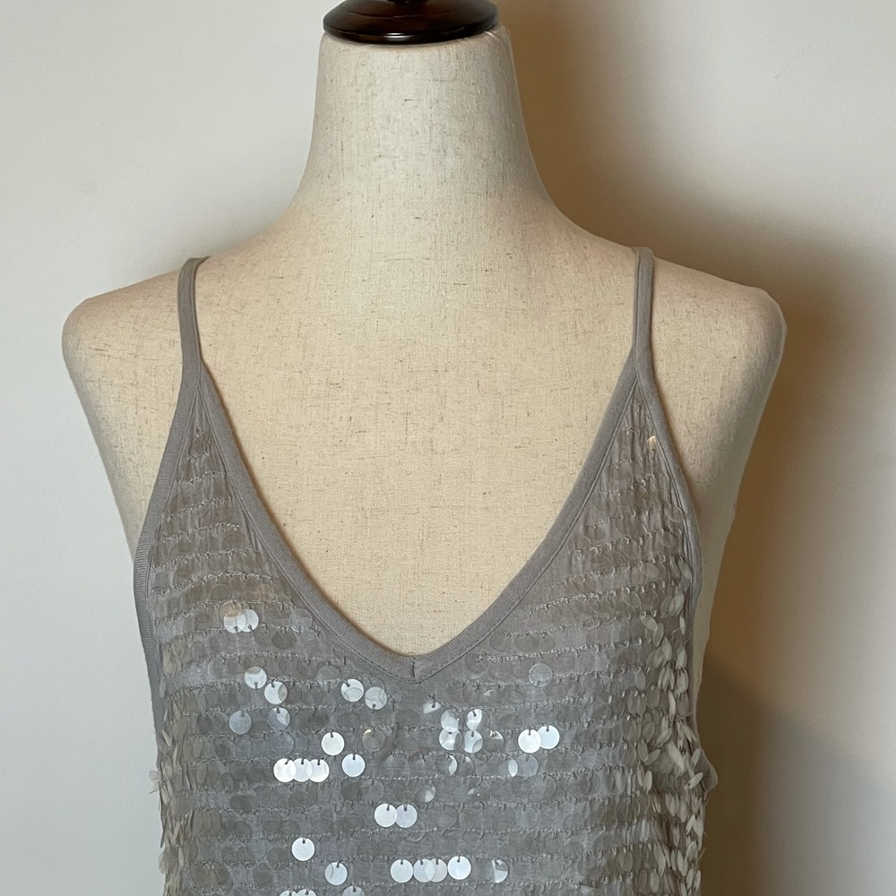 Club Monaco Silver Sequin Mini Dress - Picture 6 of 11